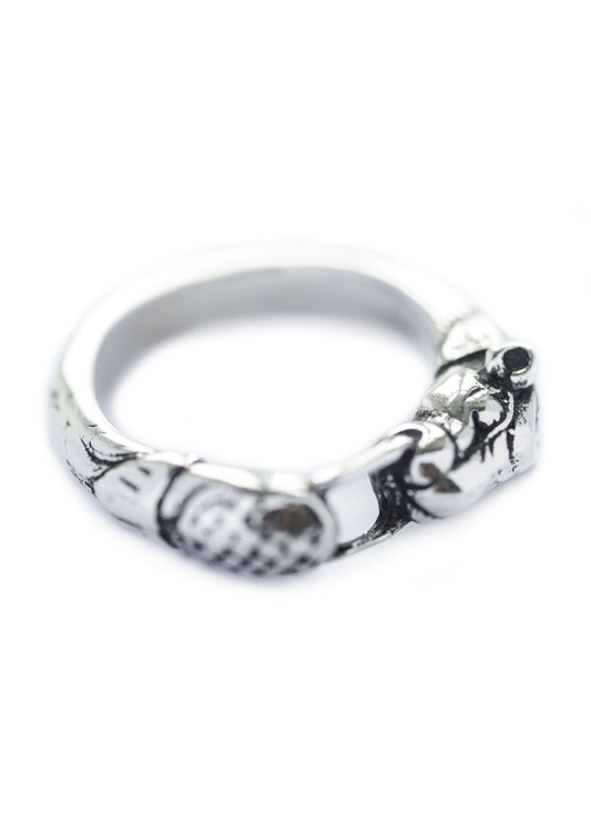 Wikinger Ring Hundekopf Silber – Nordischer Ring aus 925 Sterling Silber