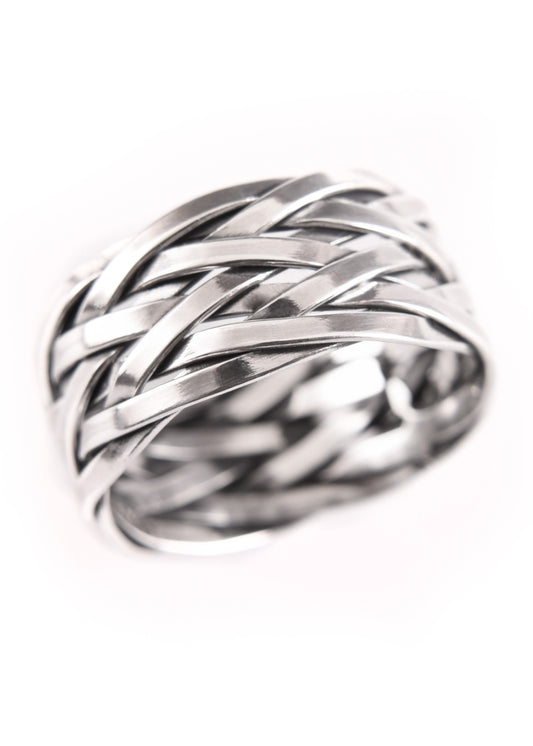 Wikinger Flechtring Hedin aus Silber – Nordischer Flechtring 925 Sterling