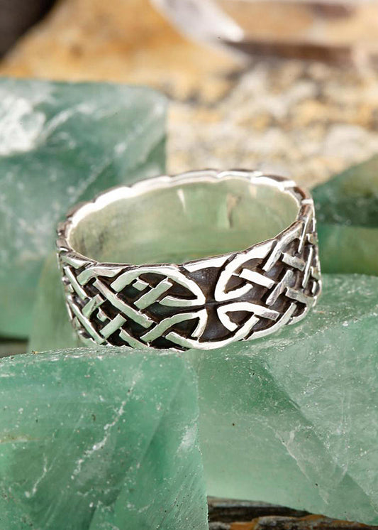 Keltischer Ring Unendlichkeit aus Silber – Flechtring 925 Sterling