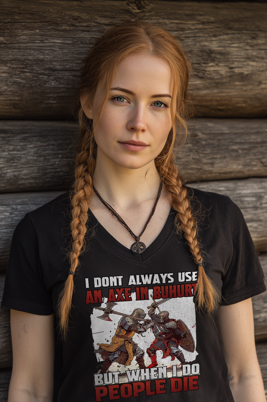Buhurt Axe | Damen Bio V-Neck Shirt