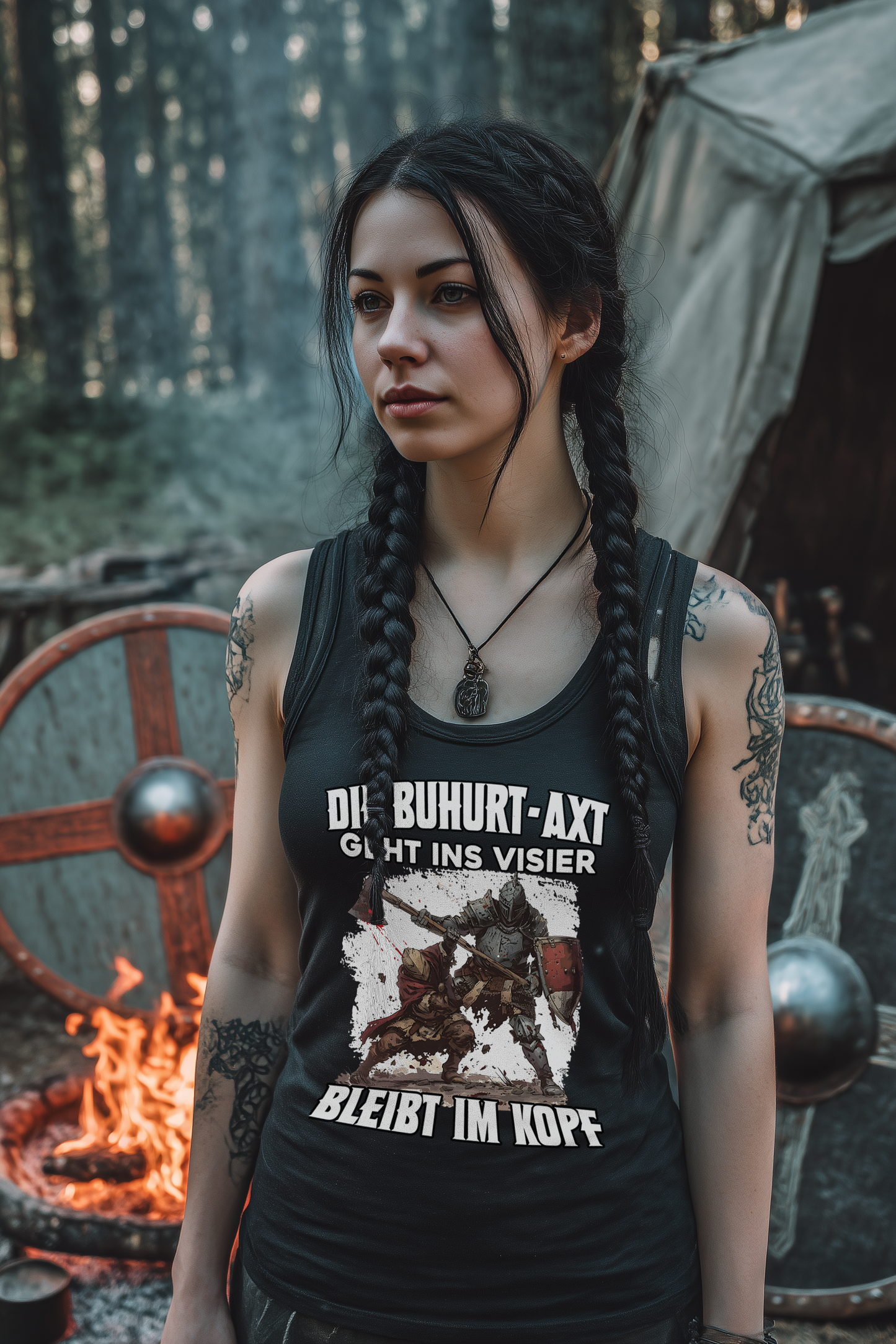 Buhurt Axt Humor Damen Tank Top Frauen Bio Tank-Top