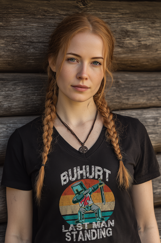 Dabbing Knight | Damen Bio V-Neck Shirt