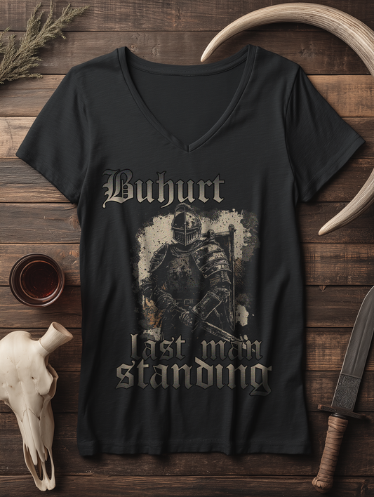 Buhurt – Last Man Standing | Damen Bio V-Neck T-Shirt