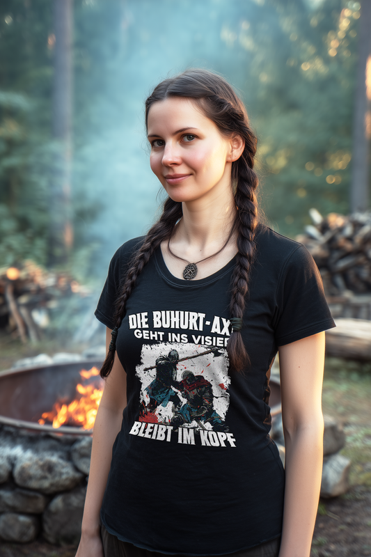 Bleibt im Kopf- Buhurt Axt Damen Shirt - Frauen Bio Lightweight T-Shirt