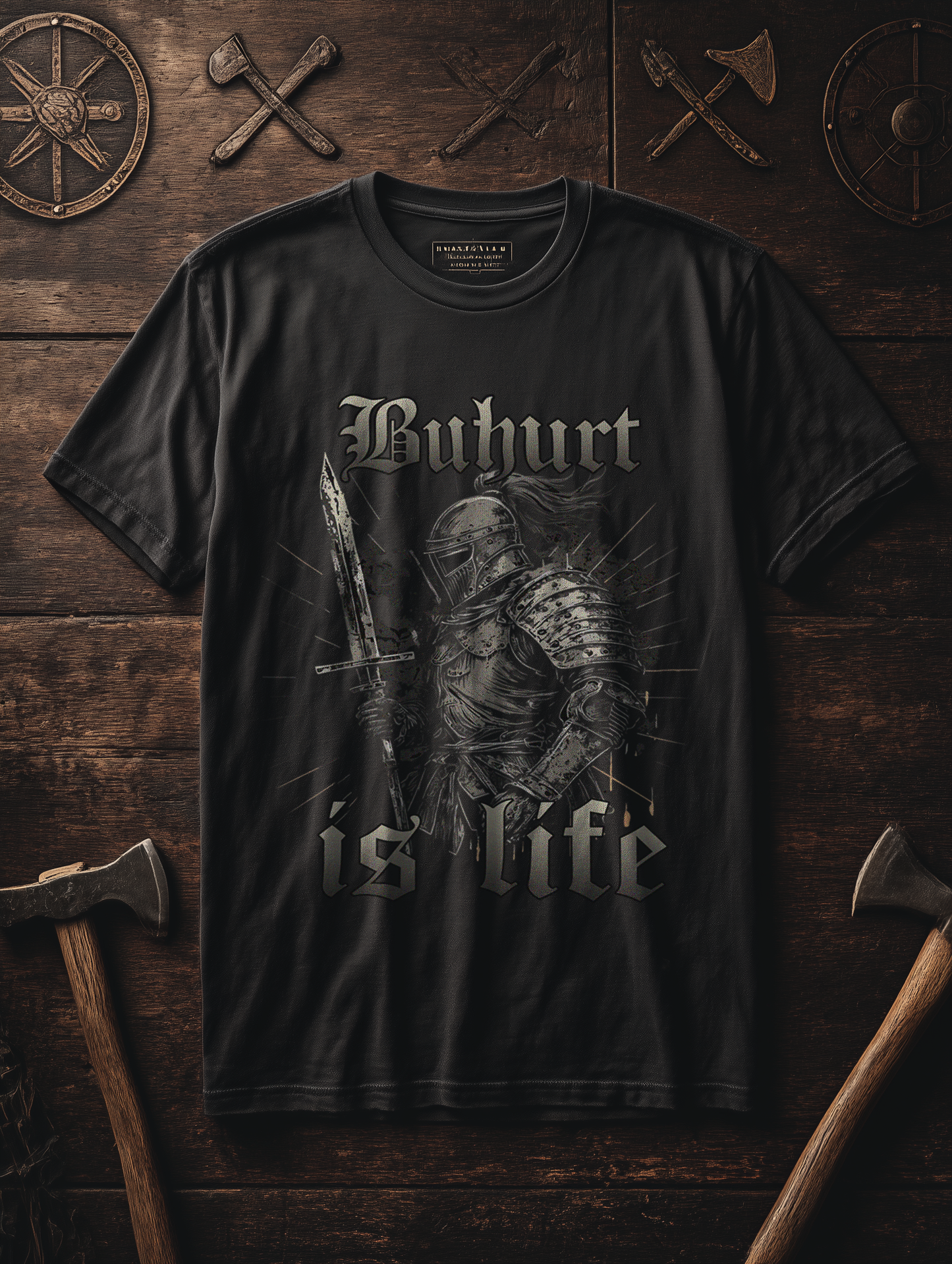 Buhurt is Life Shirt Herren Oversize 240g Bio Baumwolle Oversized Herren T-Shirt