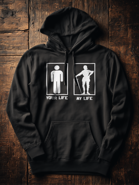 Your Life / My Life – Minimal Design – Buhurt Damen Hoodie