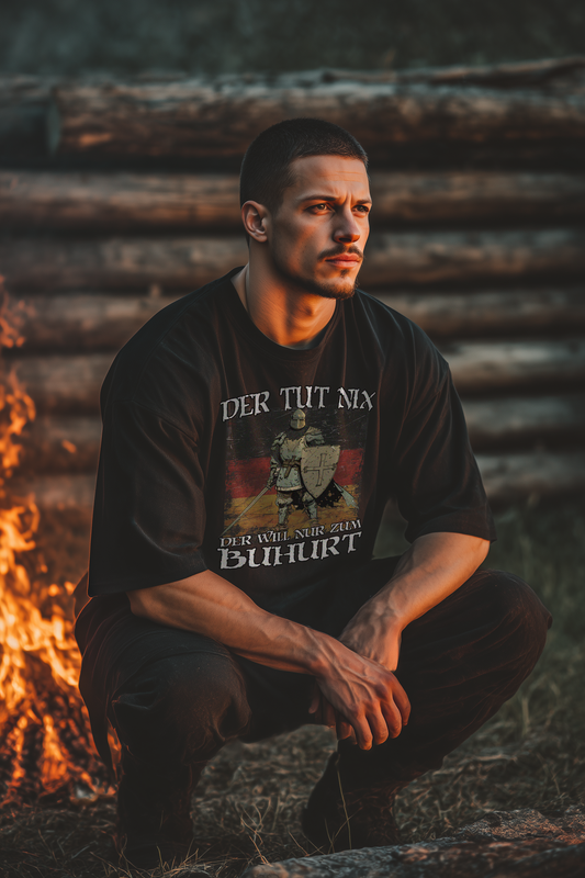 Der tut nix der will nur zum Buhurt Shirt 240g Bio Baumwolle Oversized T-Shirt