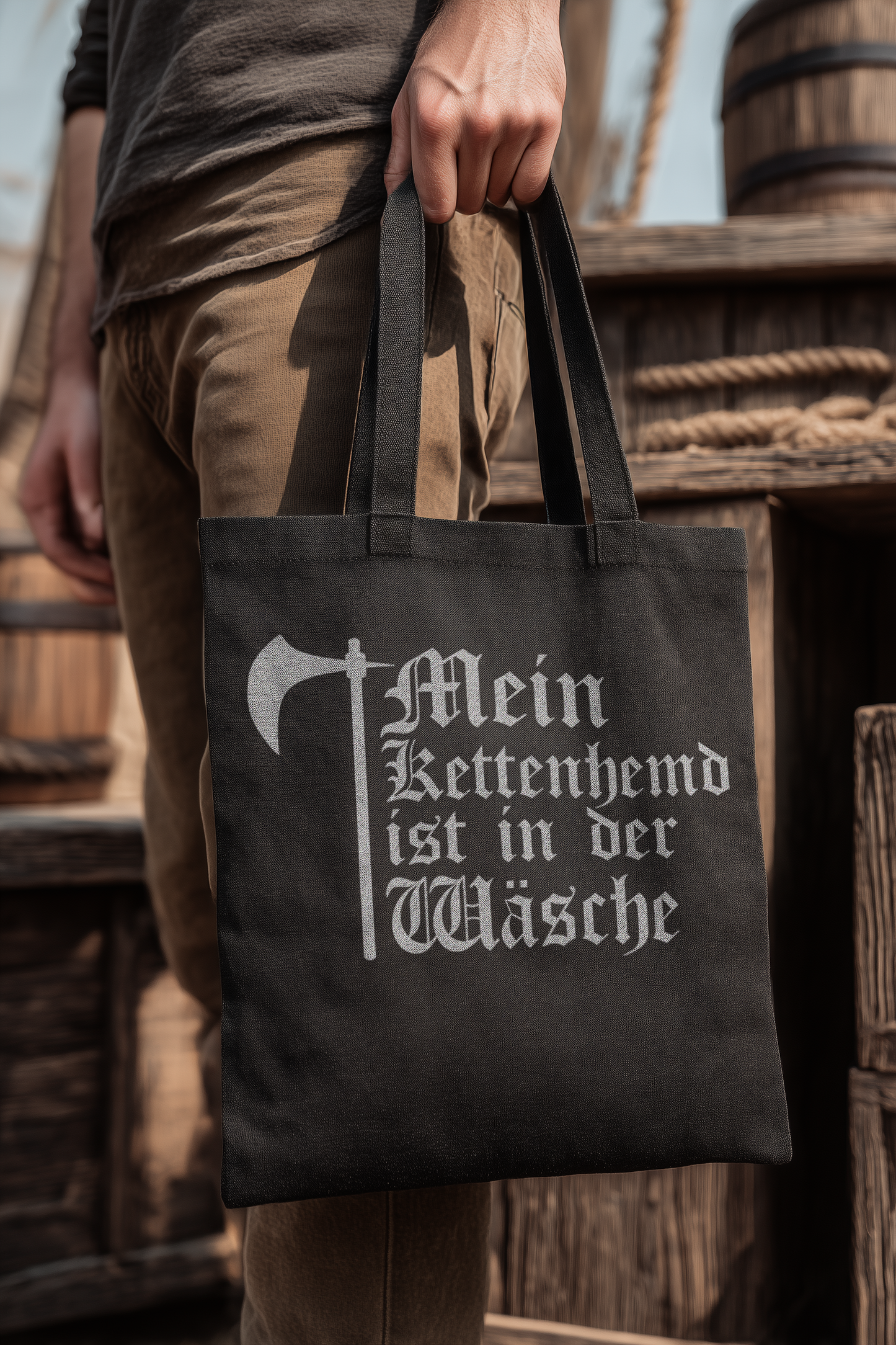 Kettenhemd ist in der Wäsche | Buhurt| Bio Stoffbeutel