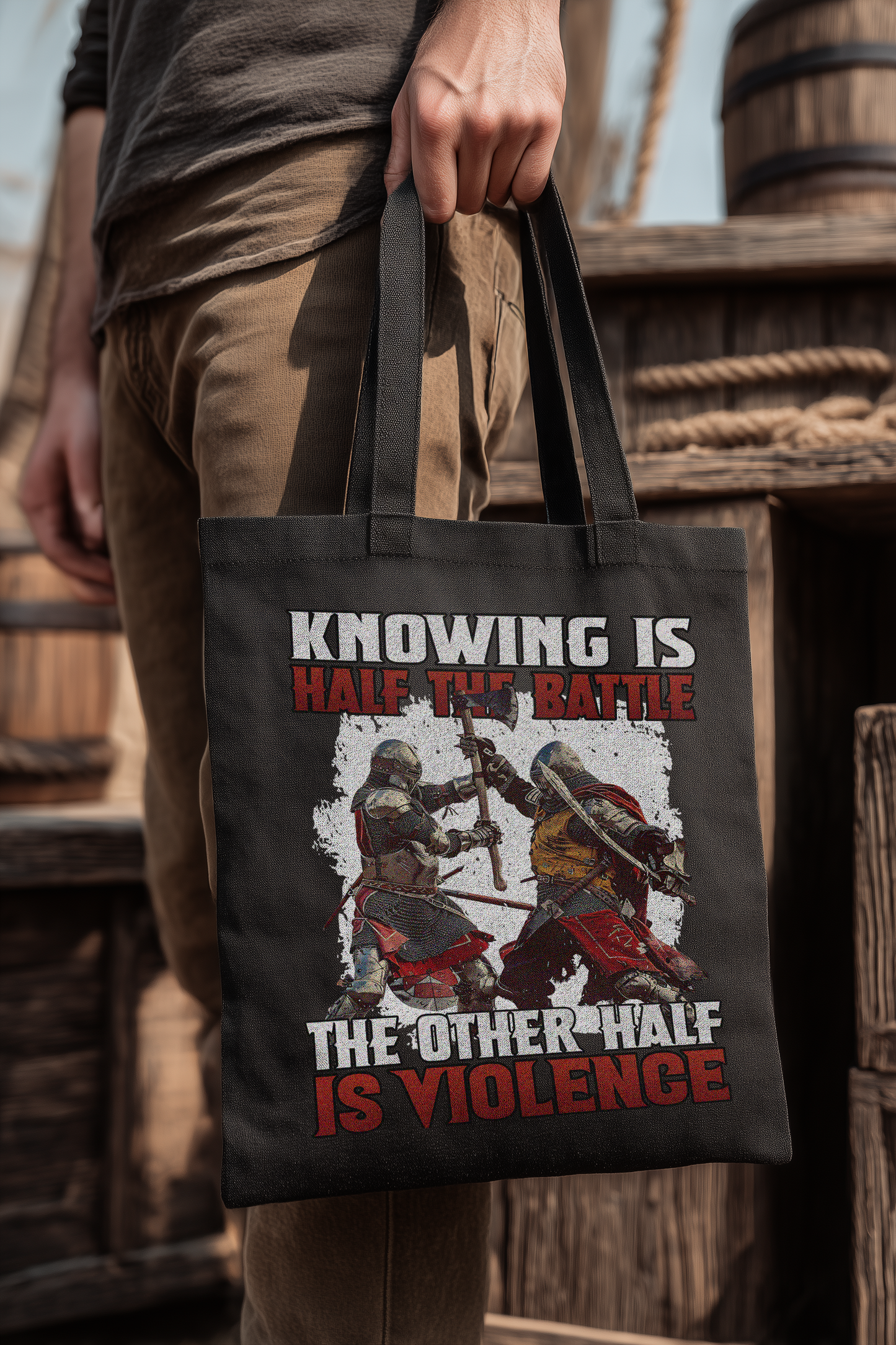 Knowing is Half the Battle | Buhurt Bio Stoffbeutel