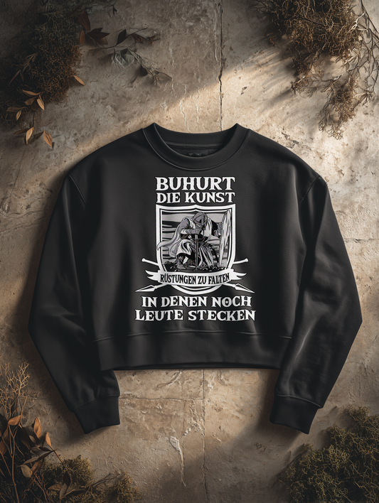 Die Kunst Rüstungen zu Falten - Damen Bio Boxcut Sweatshirt