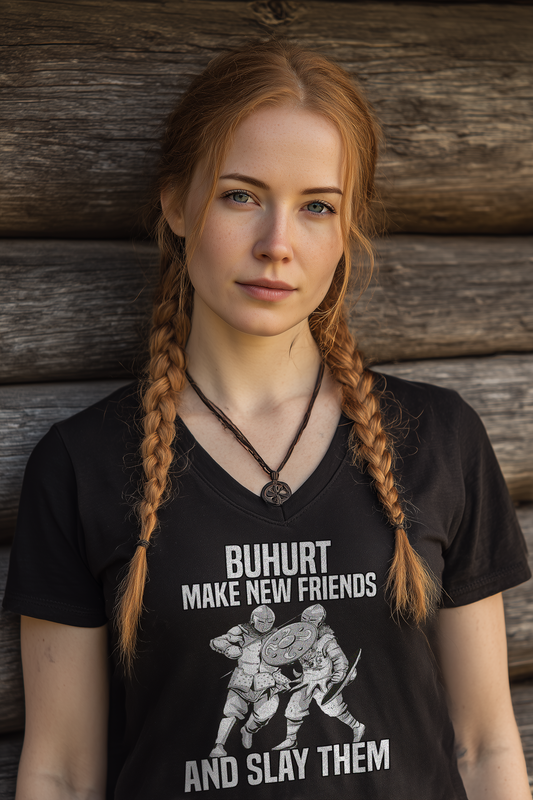 Make New Friends | Damen Bio V-Neck Shirt