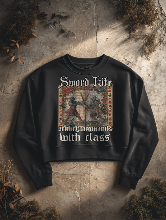 Sword Life | Damen Bio Boxcut Sweatshirt | Stundenbuch Frauen Pullover