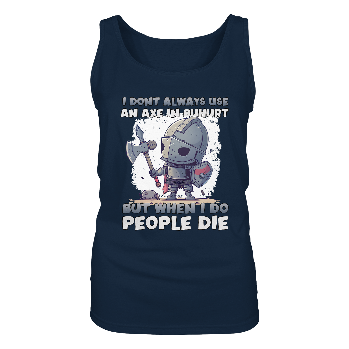 Chibi Buhurt Ritter – Axt im Kopf – Damen Tank Top