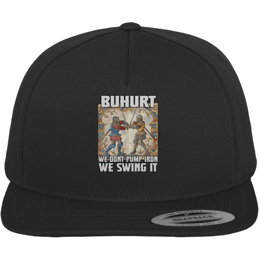 Buhurt Stundenbuch | We Don’t Pump Iron – We Swing It | Premium Snapback Cap