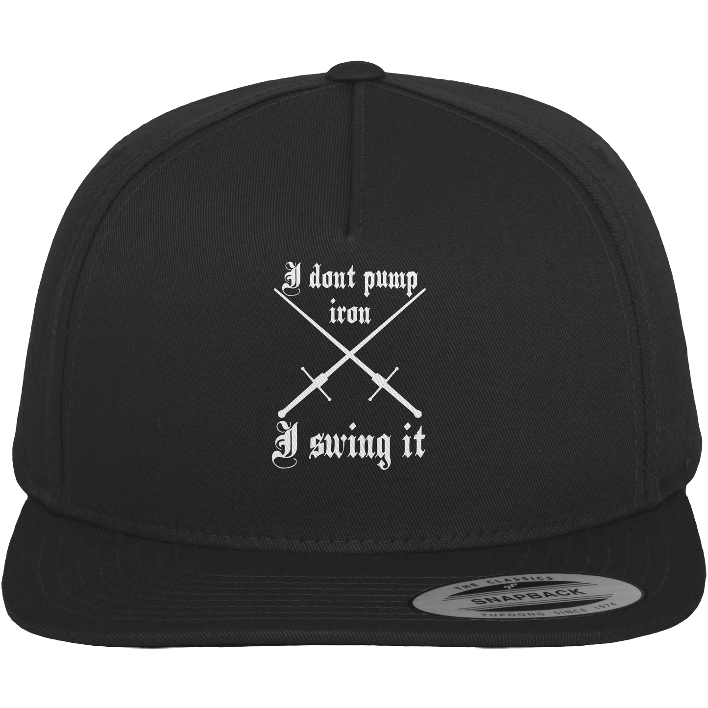 We Don’t Pump Iron | We Swing It | Langschwerter | Premium Snapback Cap