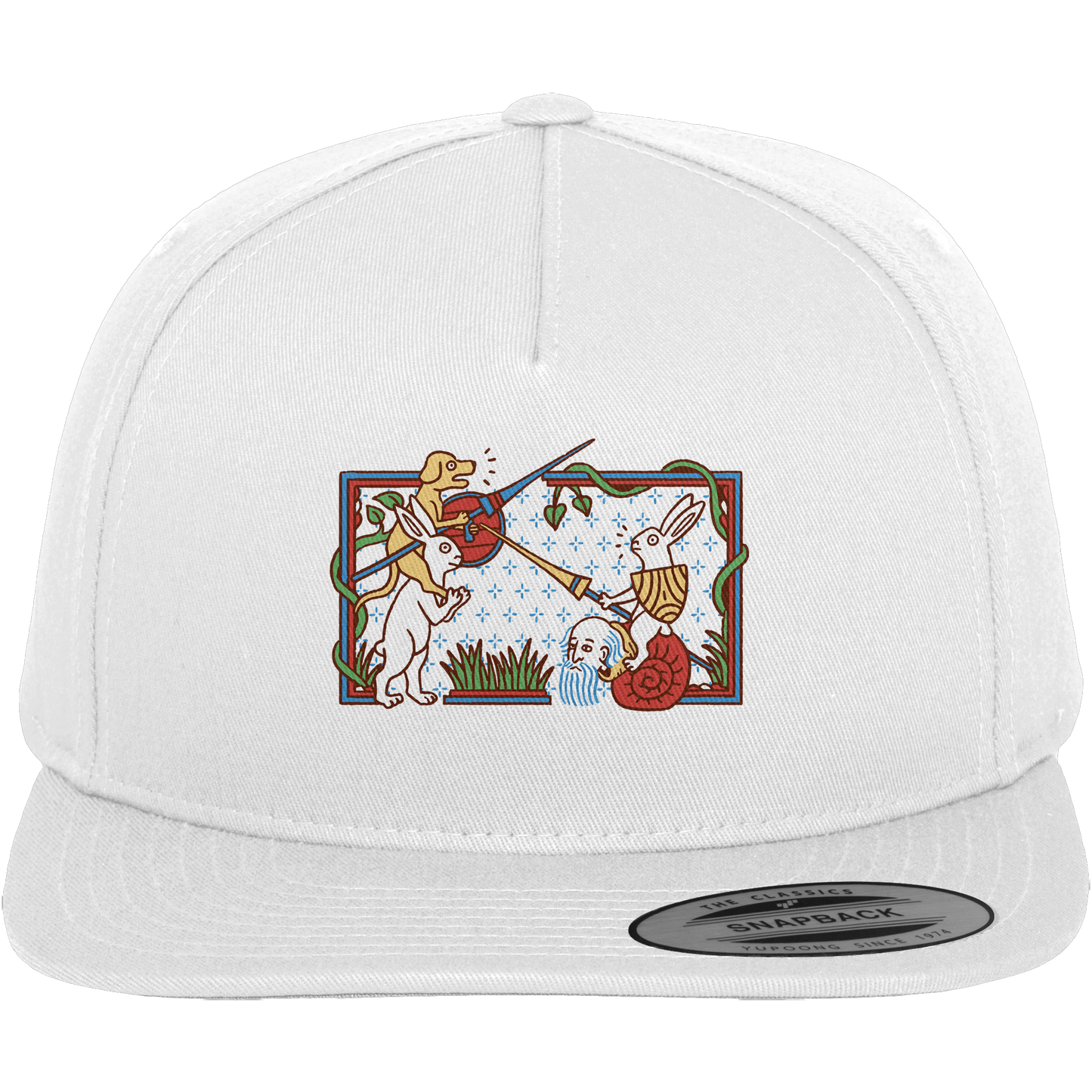 Mittelalter Marginalien | Hasenritter & Schnecke | Premium Snapback Cap
