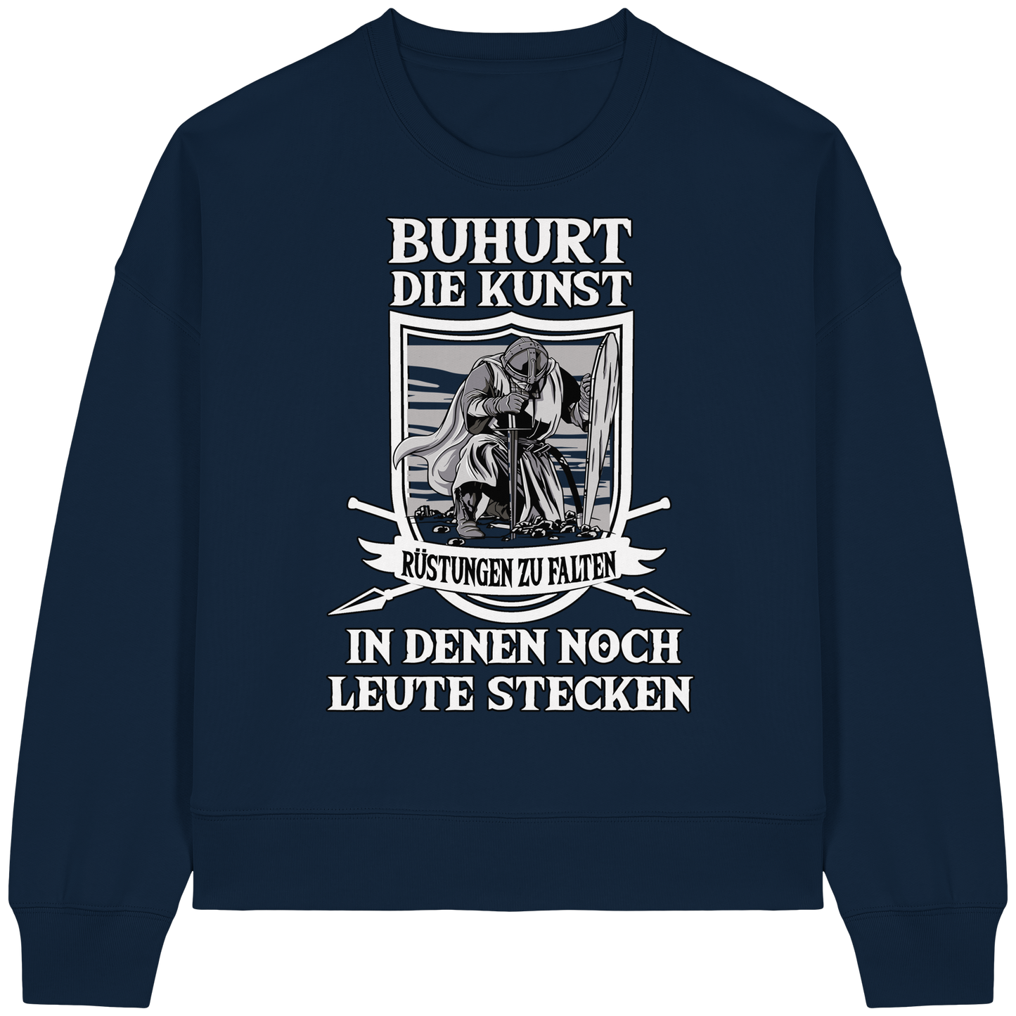 Die Kunst Rüstungen zu Falten - Damen Bio Boxcut Sweatshirt