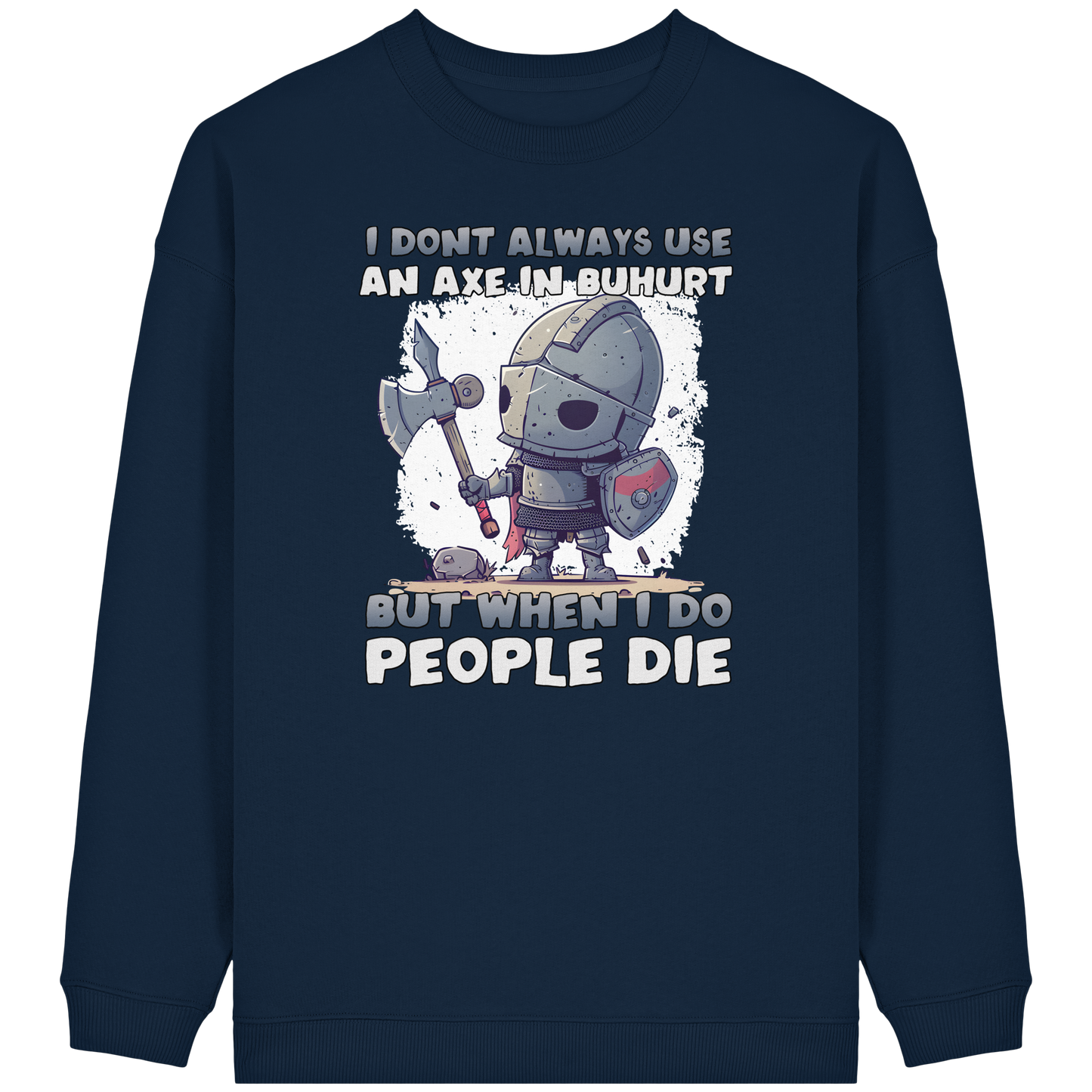 Damen Bio Oversized Sweatshirt – „Chibi Buhurt Axe Knight“
