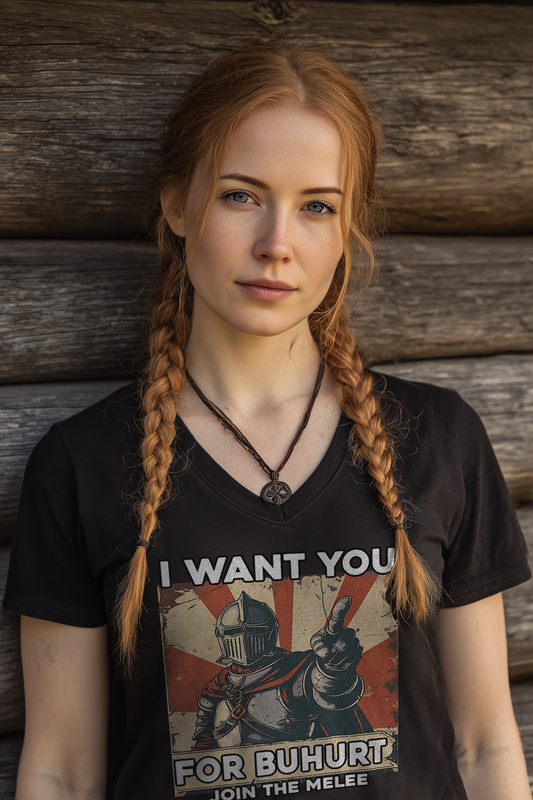 I want you for Buhurt – Join the melee | Damen Bio V-Neck T-Shirt