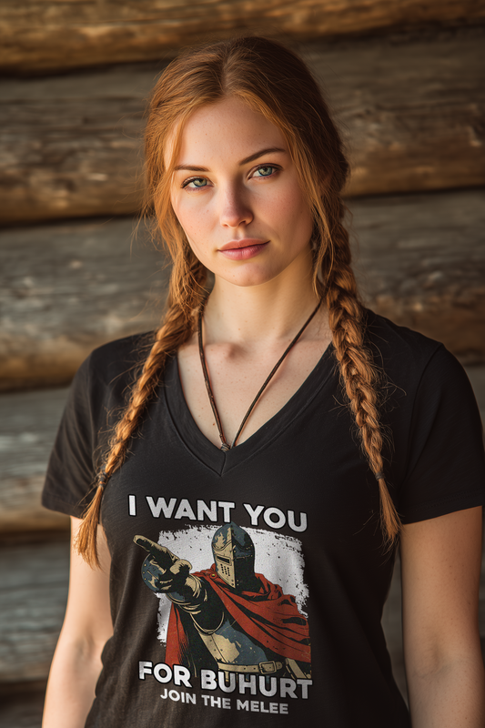 I want you for Buhurt – Join the melee | Damen Bio V-Neck T-Shirt