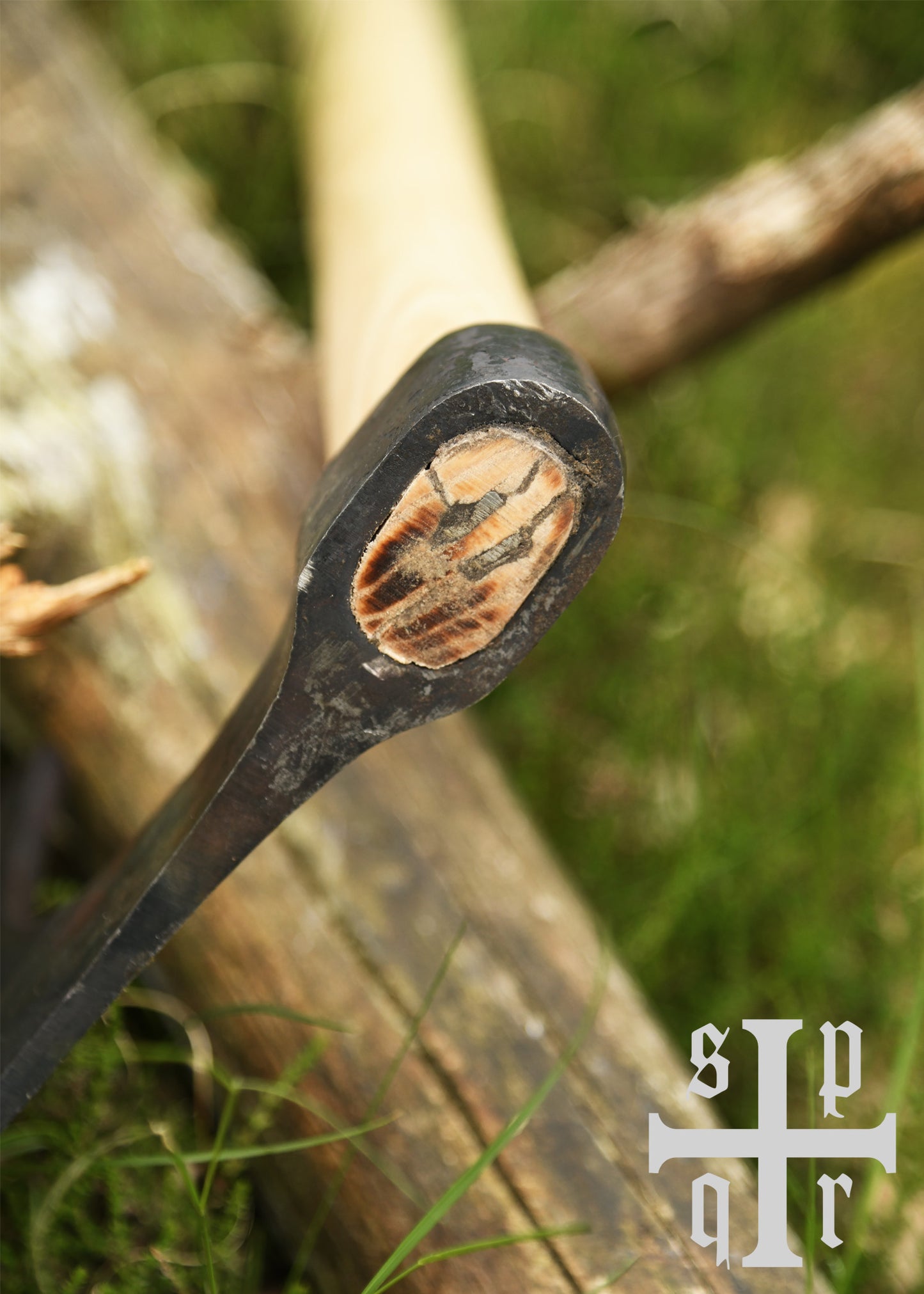 Handgeschmiedete Wikinger Bartaxt (Skeggøx) – Frühmittelalterliche Replik aus Carbonstahl (81 cm)