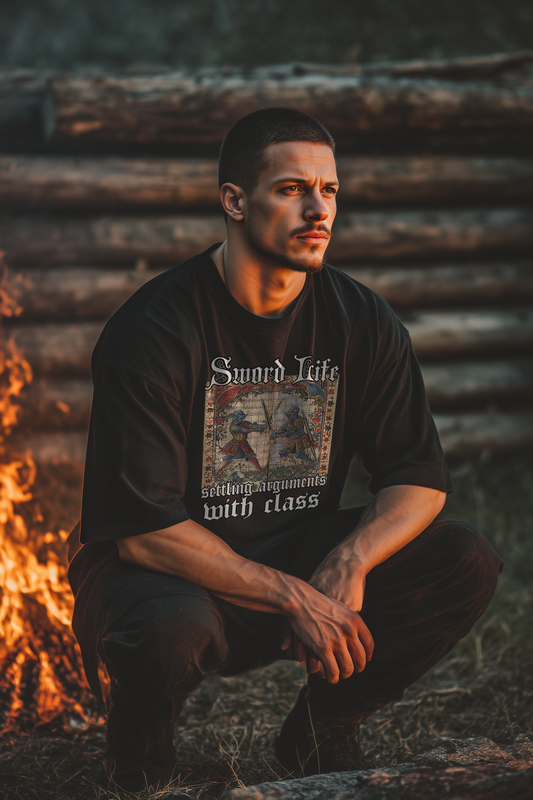 Sword Life Shirt Oversize 240g Mittelalter Buhurt Bio Baumwolle T-Shirt