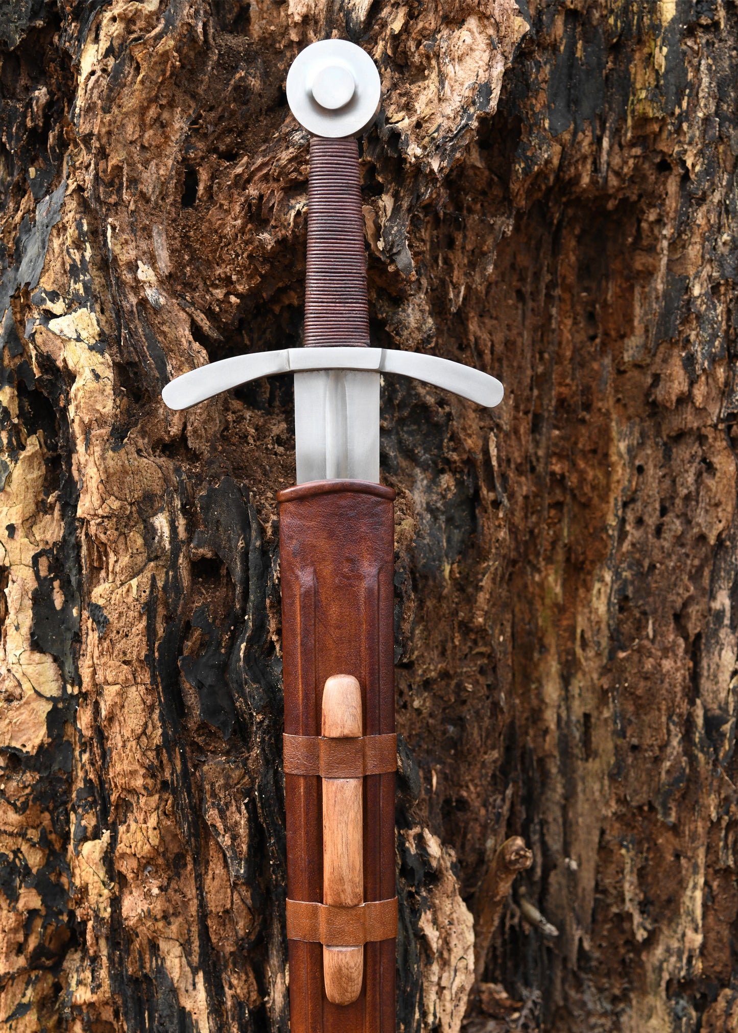Kreuzritter Scheibenknauf-Schwert mit Scheide – Schaukampfschwert SK-B