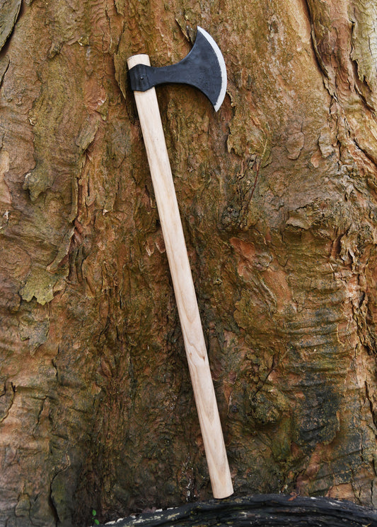 Handgeschmiedete Dänenaxt – Wikinger Langaxt aus Carbonstahl (82 cm)