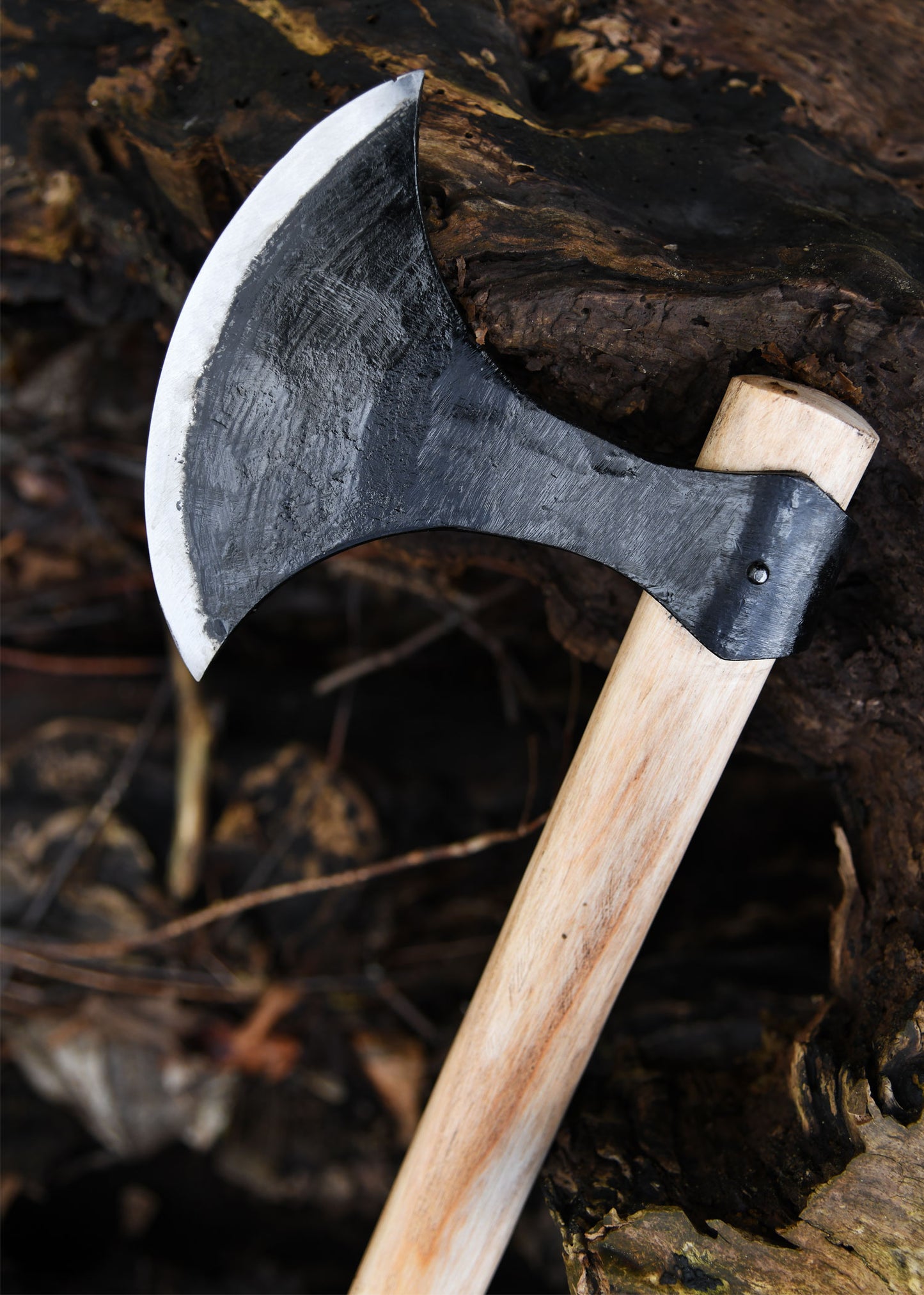 Handgeschmiedete Dänenaxt – Wikinger Langaxt aus Carbonstahl (82 cm)