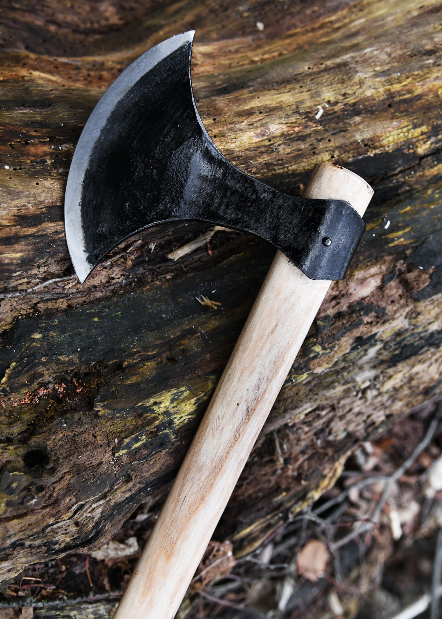Handgeschmiedete Dänenaxt – Wikinger Langaxt aus Carbonstahl (82 cm)