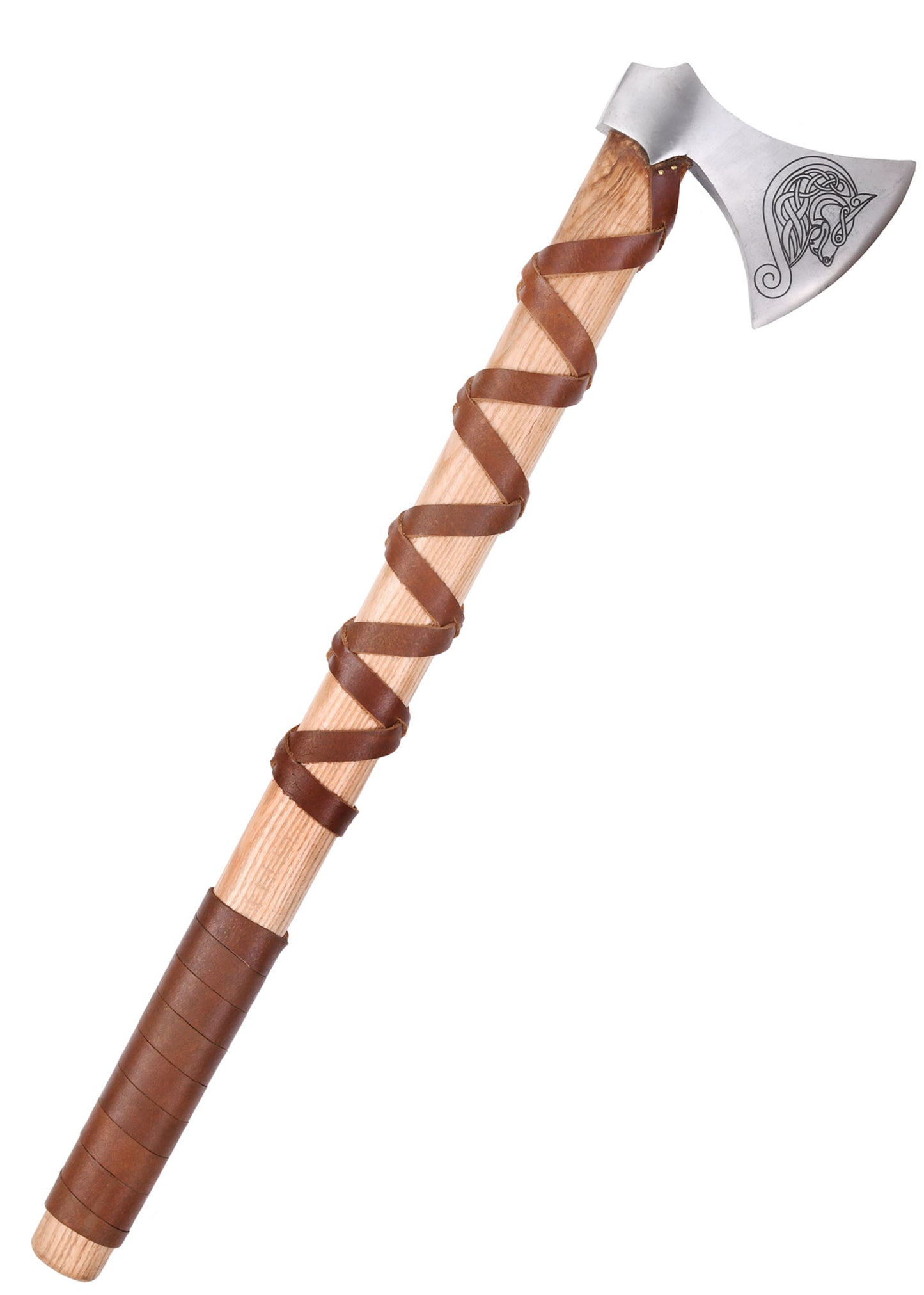 Wikinger Axt Typ G – Petersen Wikinger-Axt mit Gravur & Lederwicklung