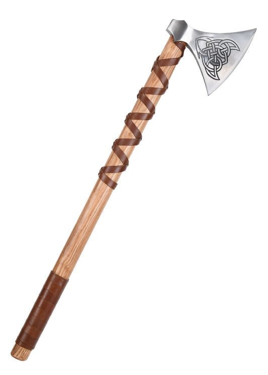 Wikinger Axt Typ M – Lange Petersen Wikinger-Axt mit Gravur & Lederwicklung