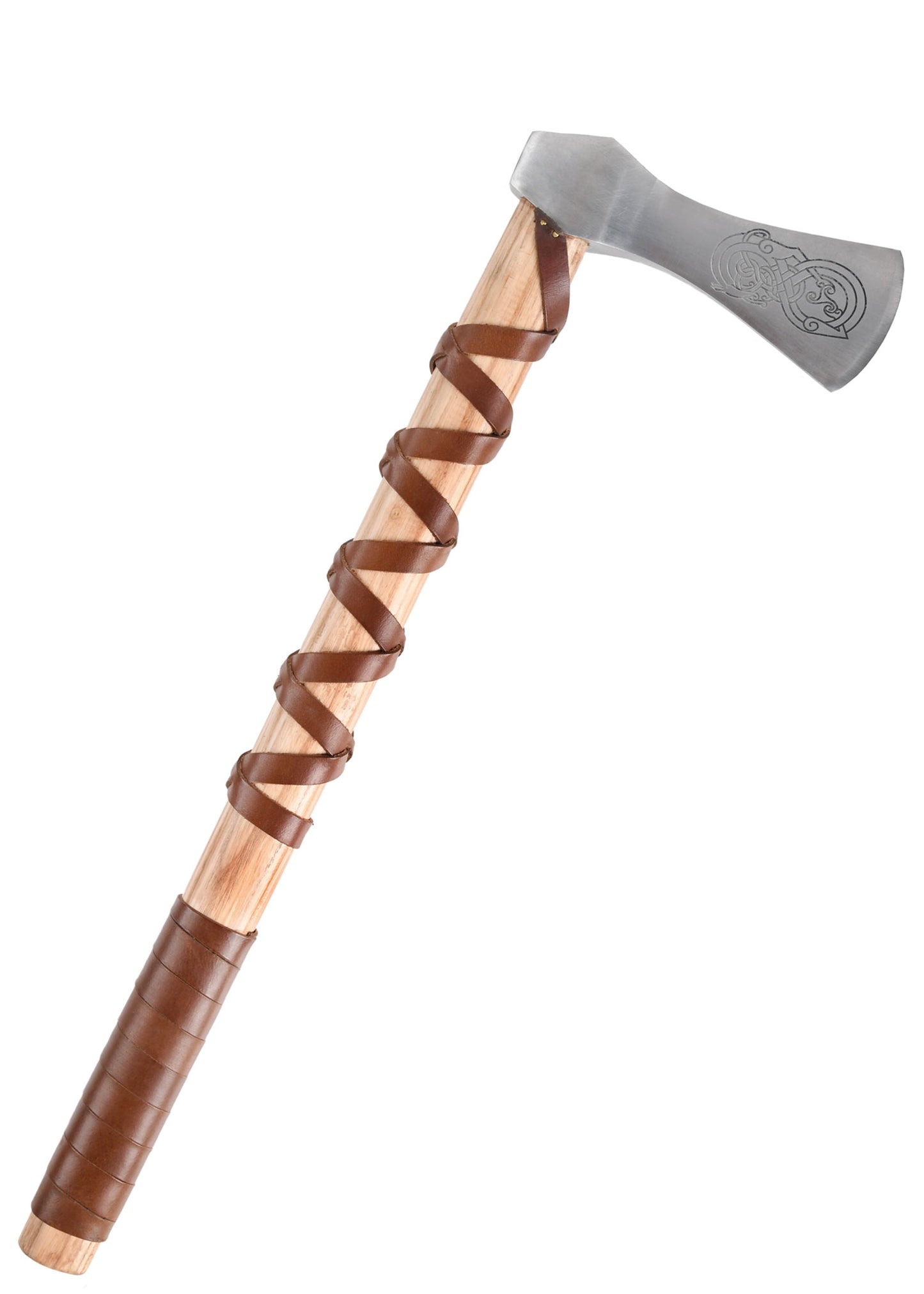 Wikinger Axt Typ A – Petersen Wikinger-Axt mit Gravur & Lederwicklung