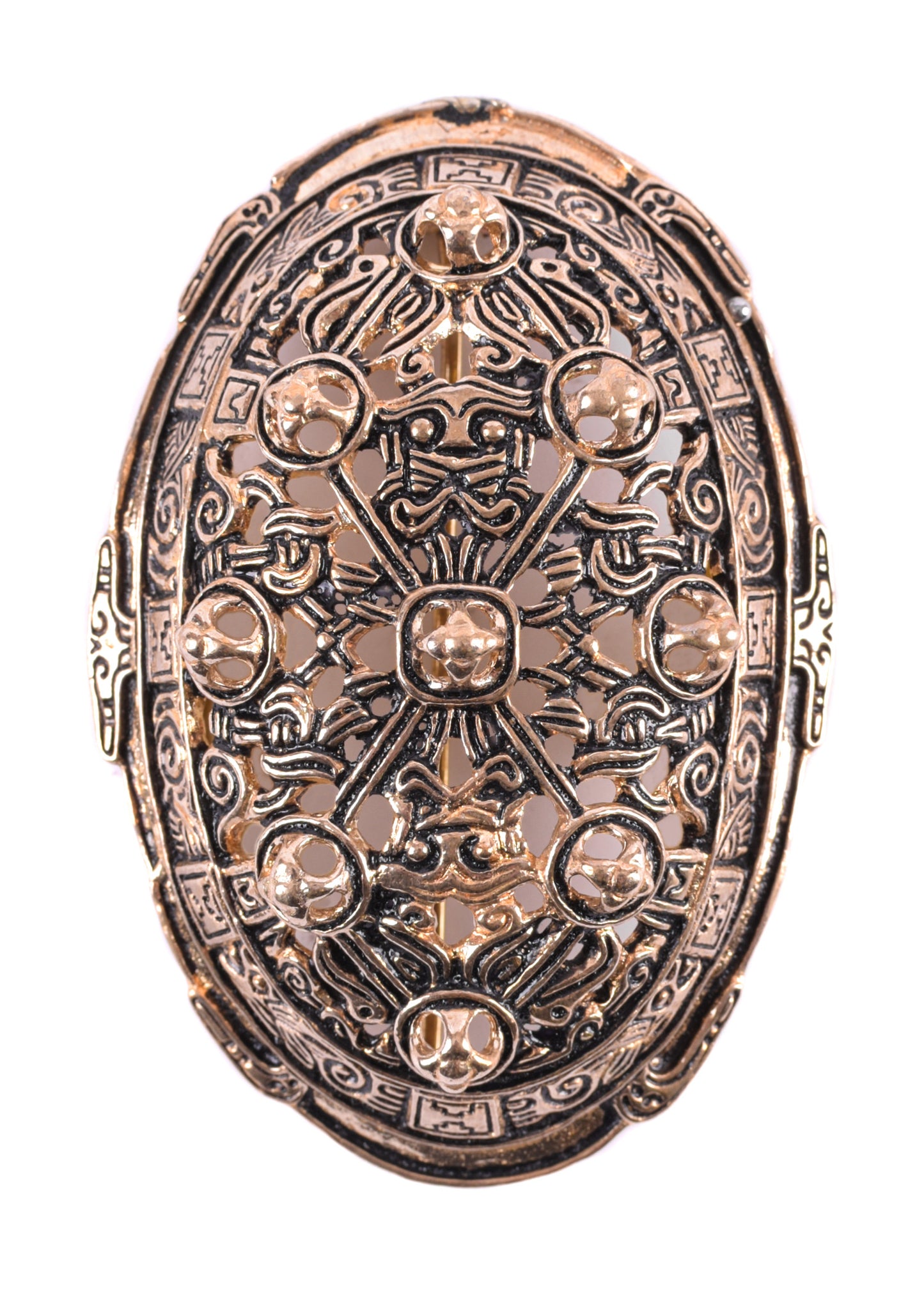 Wikinger Schalenfibel P51 Bronze – historische Gewandschließe
