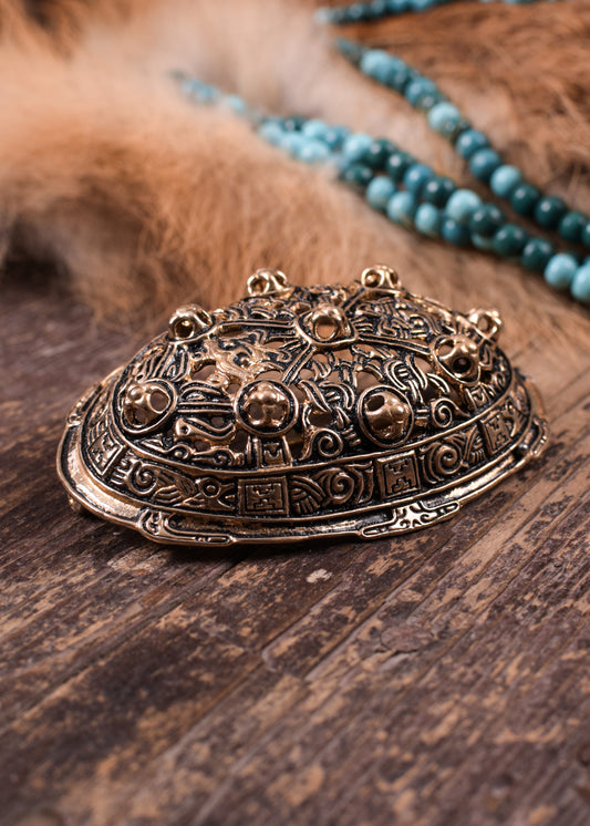 Wikinger Schalenfibel P51 Bronze – historische Gewandschließe