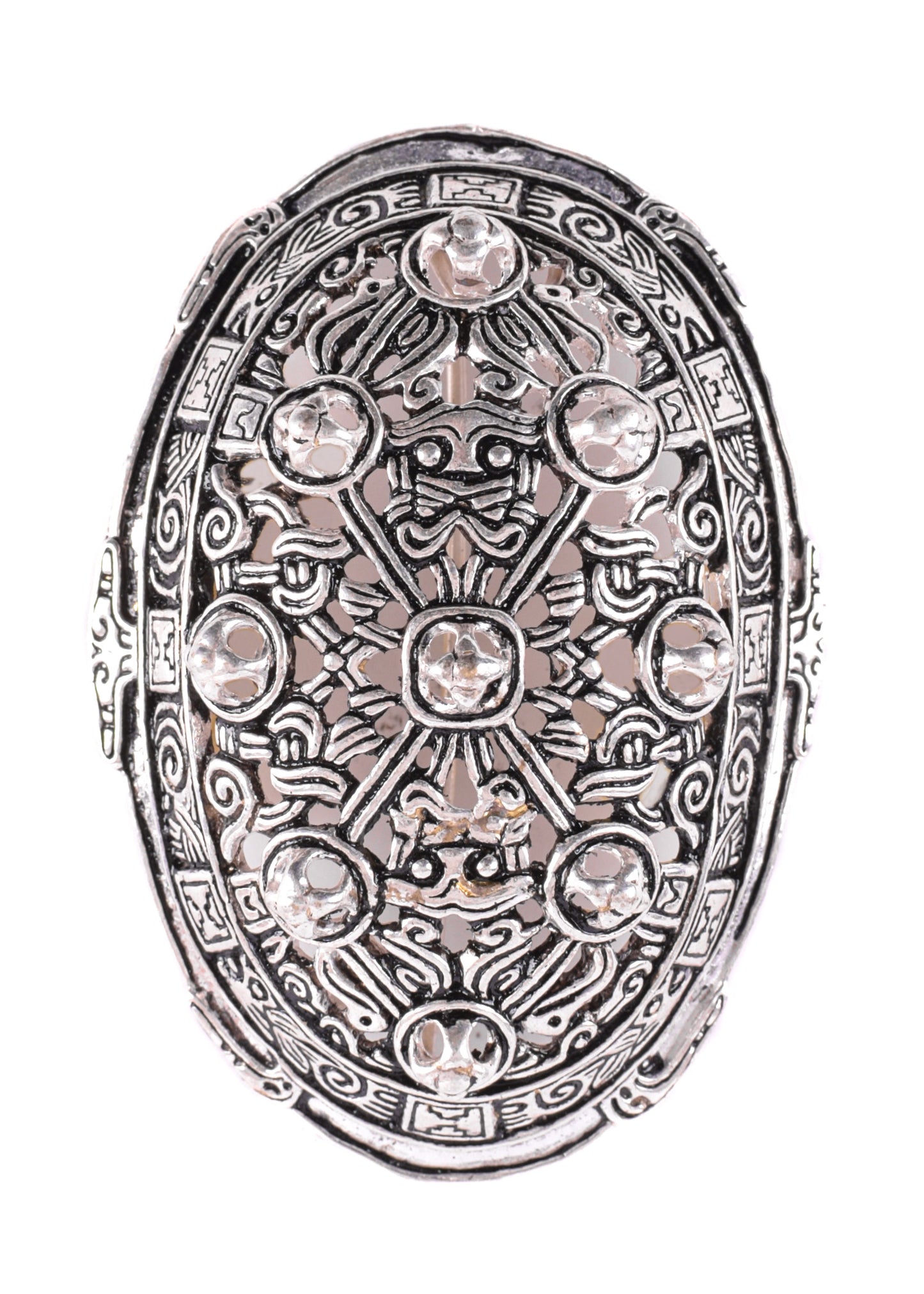 Wikinger Schalenfibel P51 versilbert – historische Gewandschließe