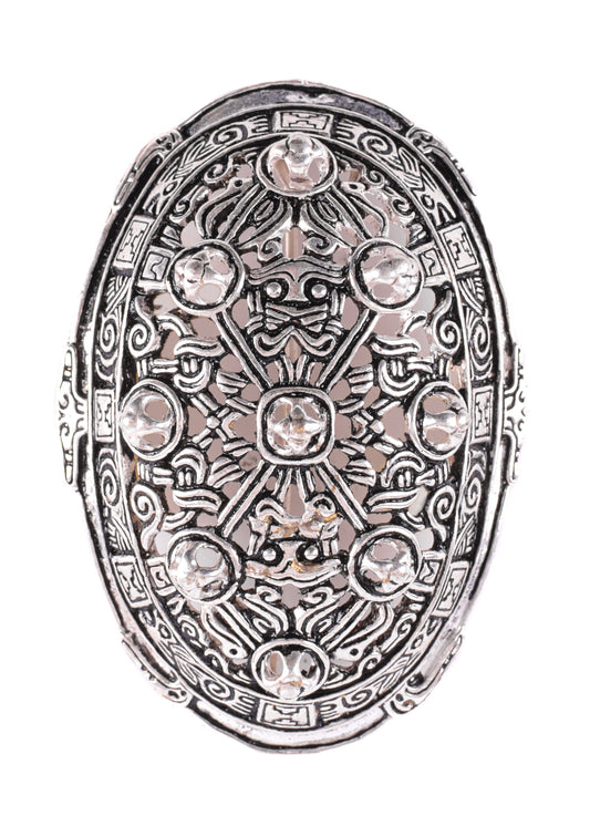 Wikinger Schalenfibel P51 versilbert – historische Gewandschließe