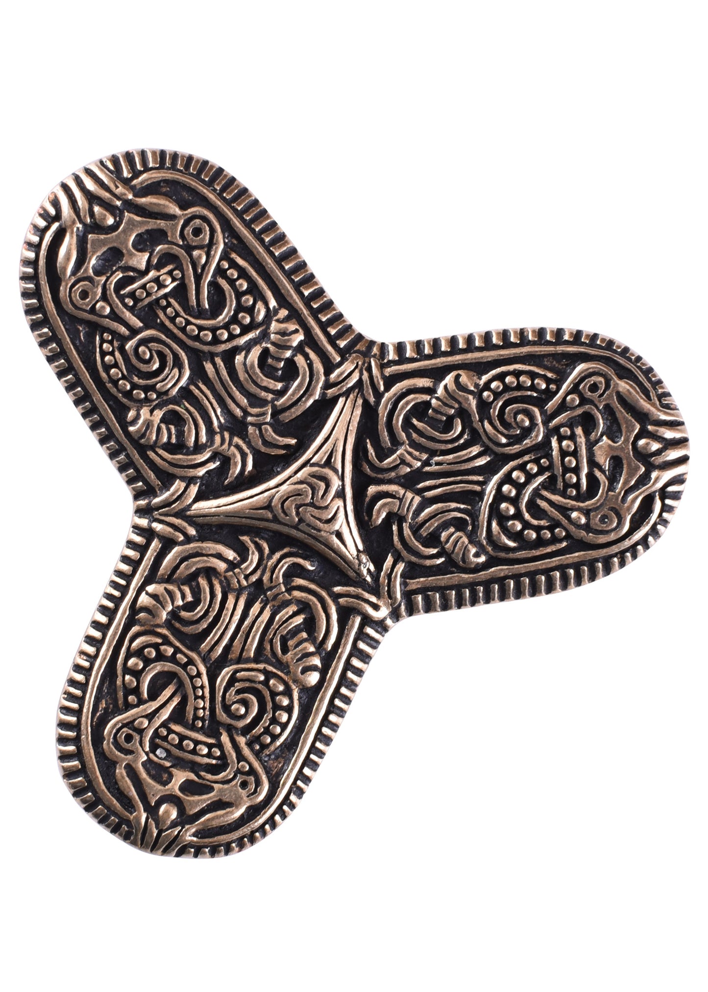 Wikinger Kleeblattfibel Tranby Bronze – Brustfibel im Borre- und Jellingstil