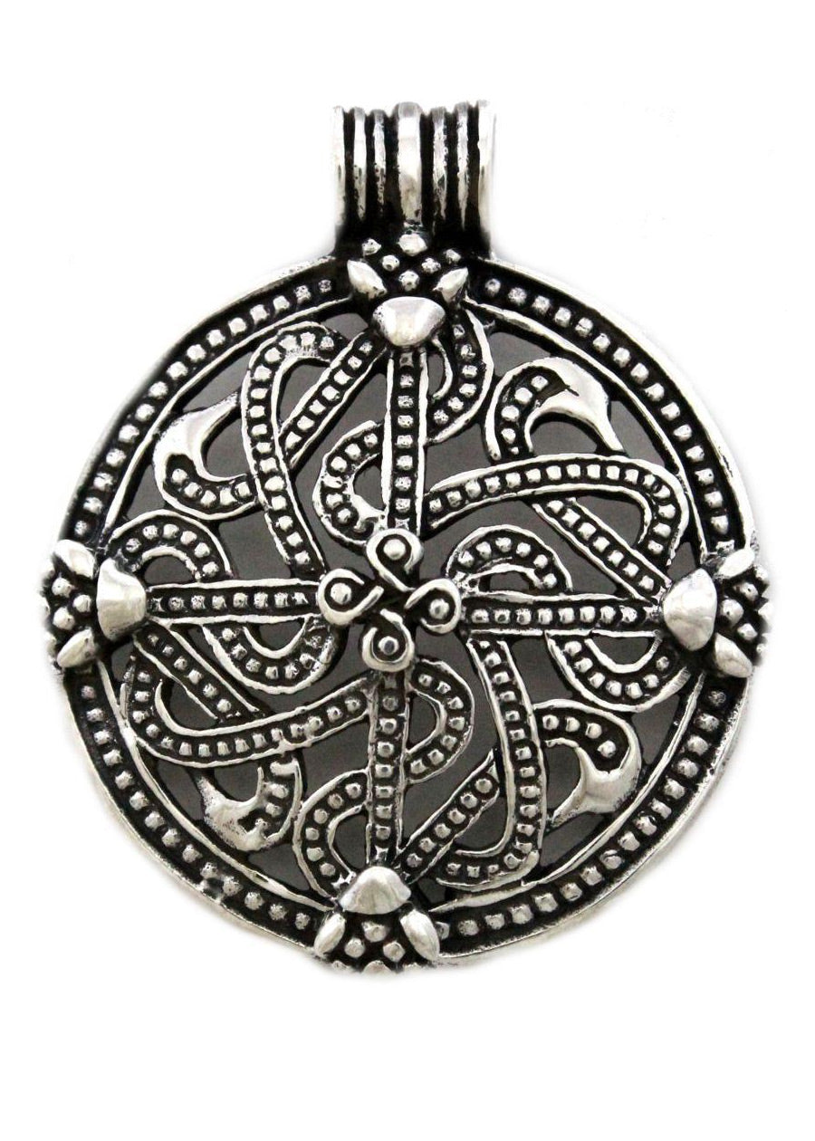 Wikinger Kreuz Anhänger Silber – Midgardschlange Kettenanhänger aus 925 Sterling Silber