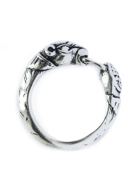 Wikinger Ring Hundekopf Silber – Nordischer Ring aus 925 Sterling Silber