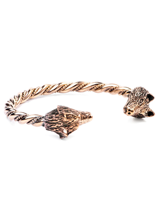 Wikinger Armreif Odins Wölfe Geri & Freki Bronze