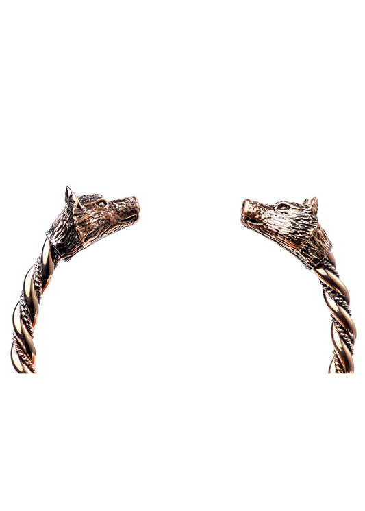 Wikinger Armreif Odins Wölfe Geri & Freki Bronze