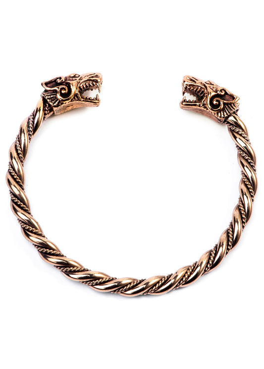 Wikinger Armreif Fenris Bronze – Fenrir Wolf Armring