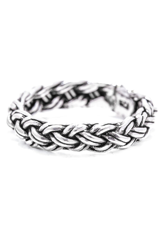 Wikinger Ring Flechtmuster Silber – Nordischer Partnerschaftsring 925 Sterling