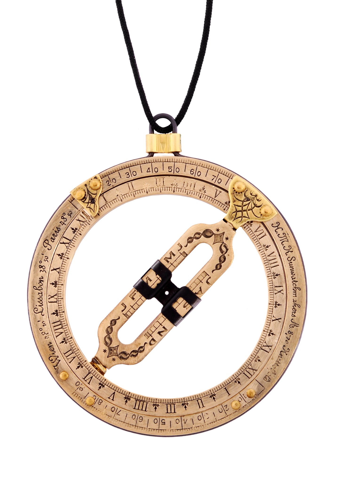 Tragbare Ringsonnenuhr aus Messing – Historischer Sonnenkompass & Taschen-Sonnenuhr