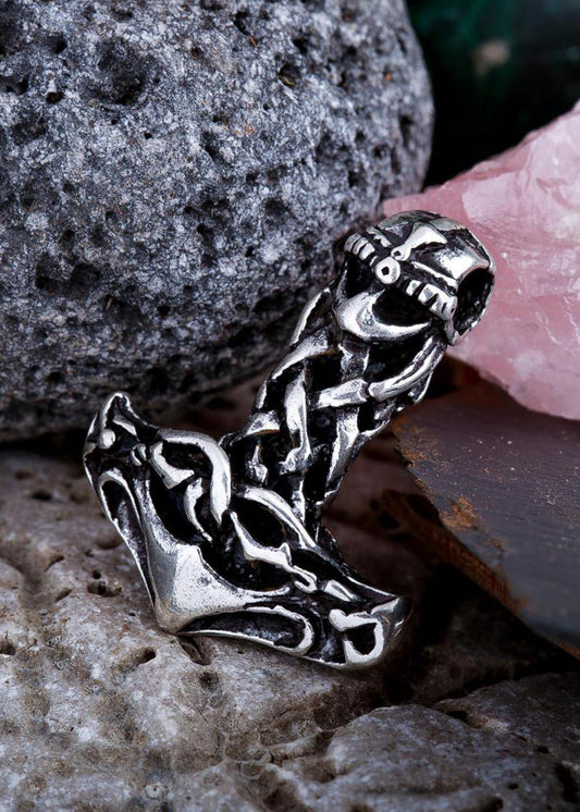 Thorshammer Anhänger Silber – Mjölnir Wikinger Kettenanhänger 925 Sterling Silber