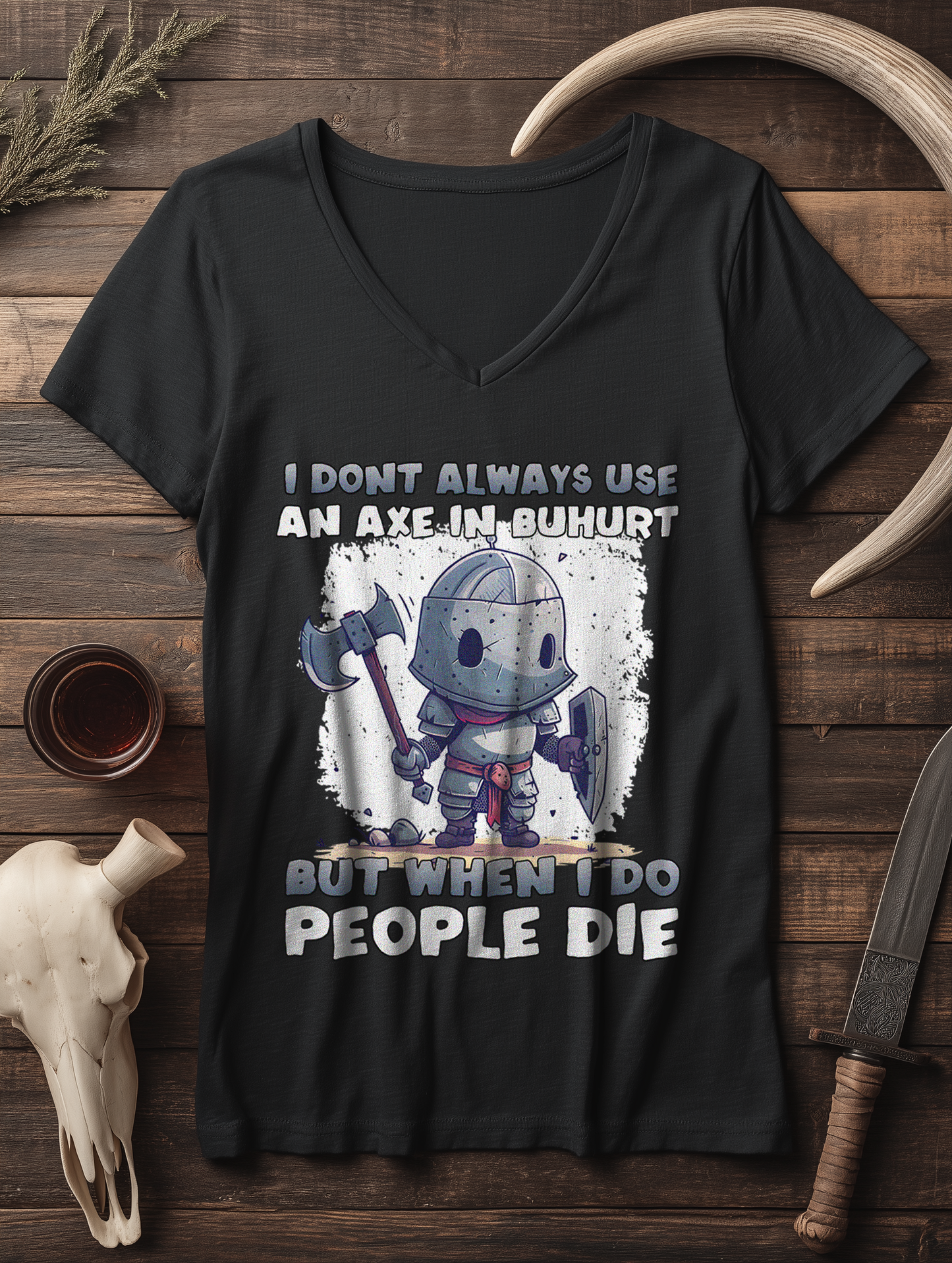 I don’t always use an axe in Buhurt | Damen Bio V-Neck T-Shirt