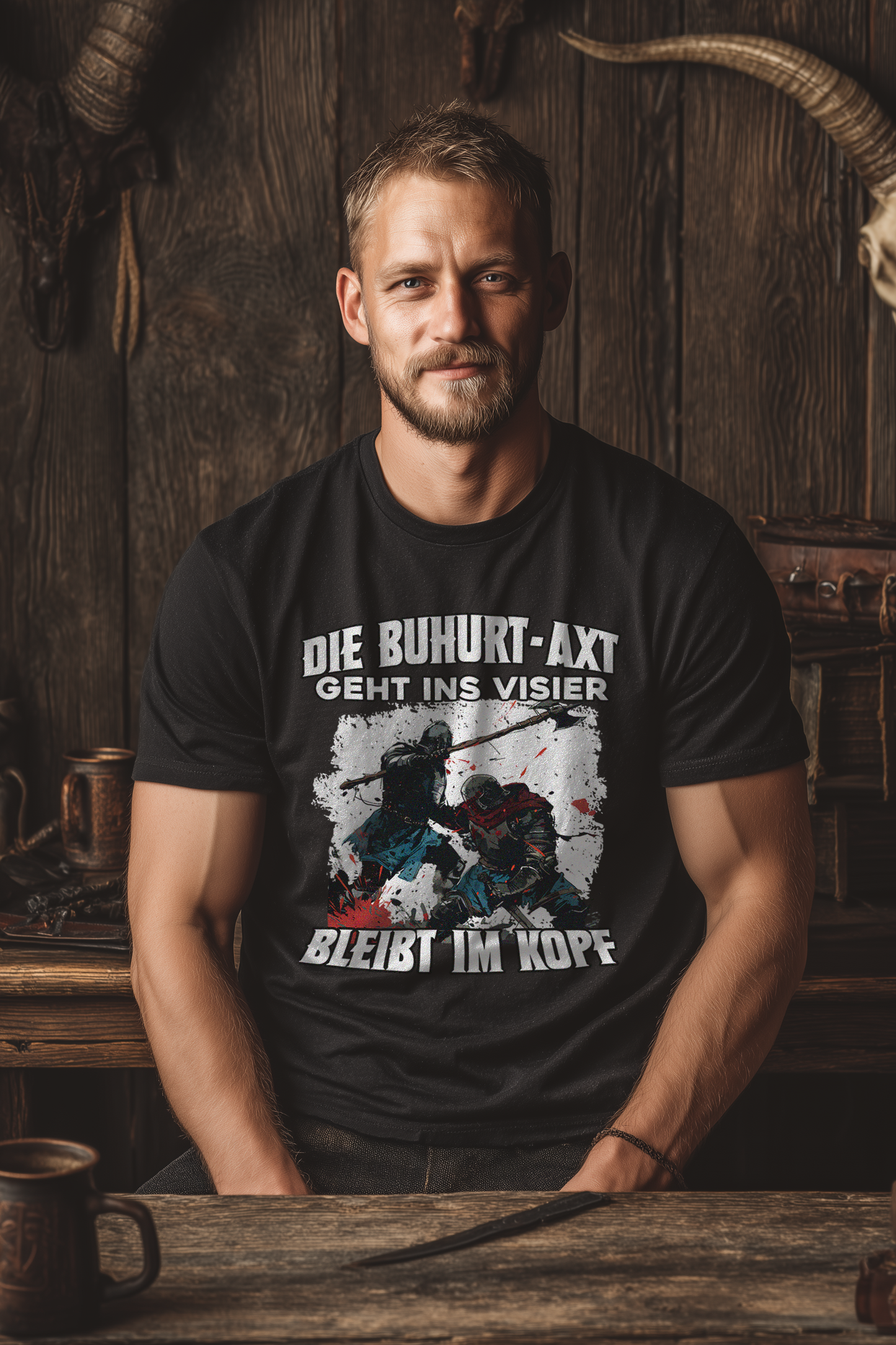 Buhurt Herren Premium T-Shirt | Bleibt Im Kopf | Bouhourt Männer Shirt
