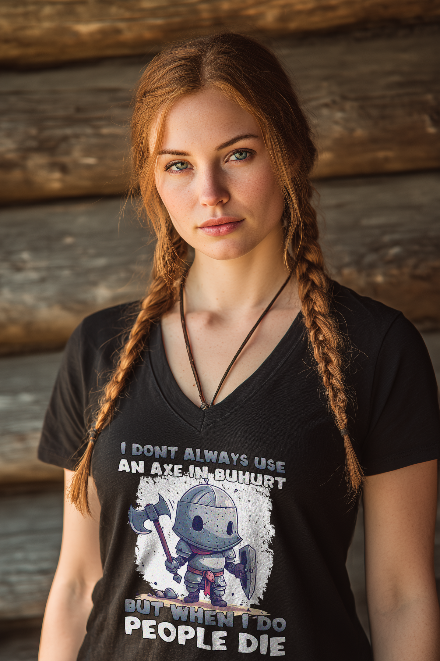 I don’t always use an axe in Buhurt | Damen Bio V-Neck T-Shirt