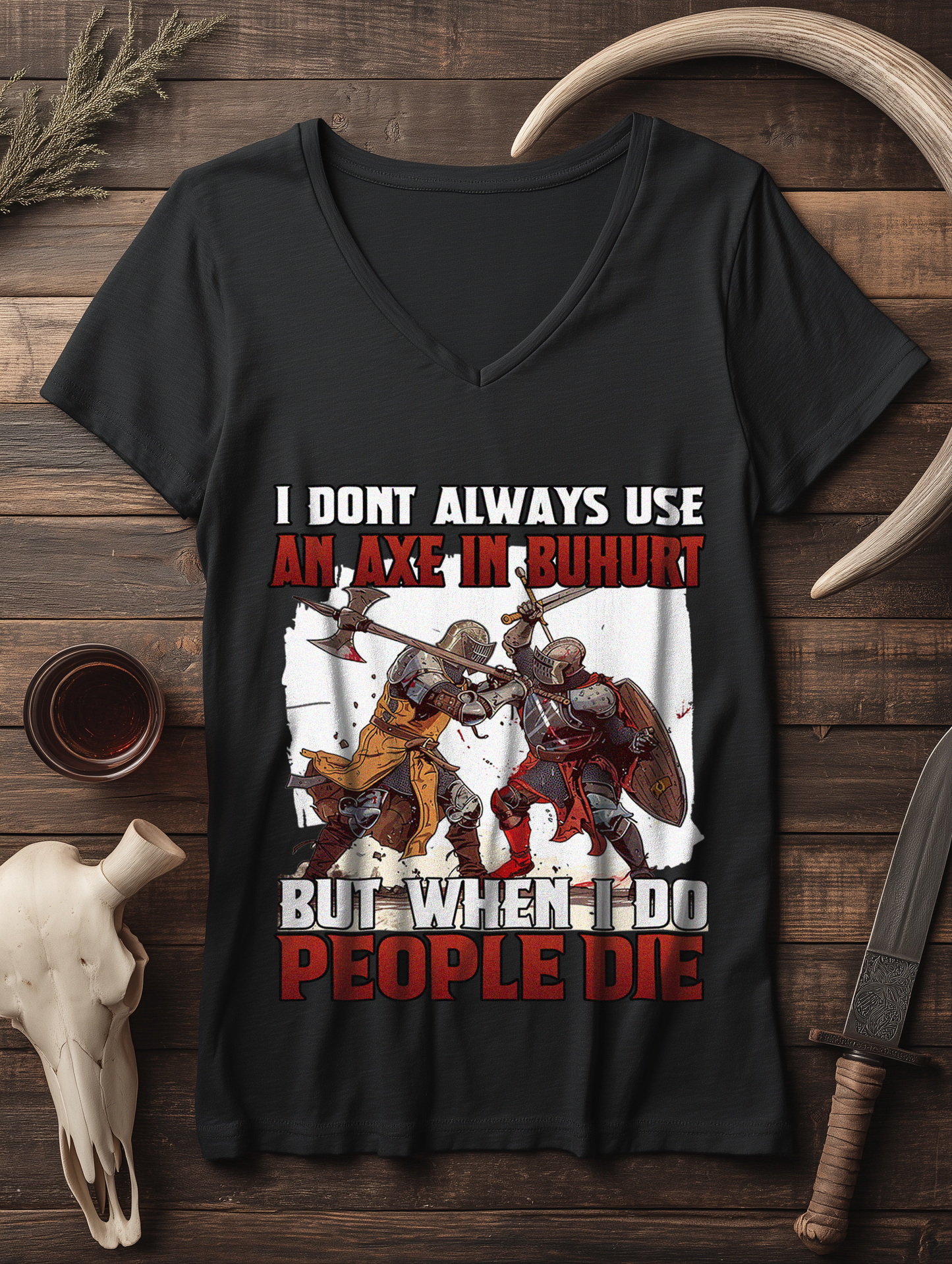 Buhurt Axe | Damen Bio V-Neck Shirt